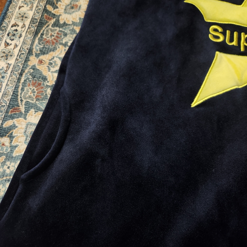 Navy Blue and Yellow Women's Hoodie Sweater - Picture 6 of 12